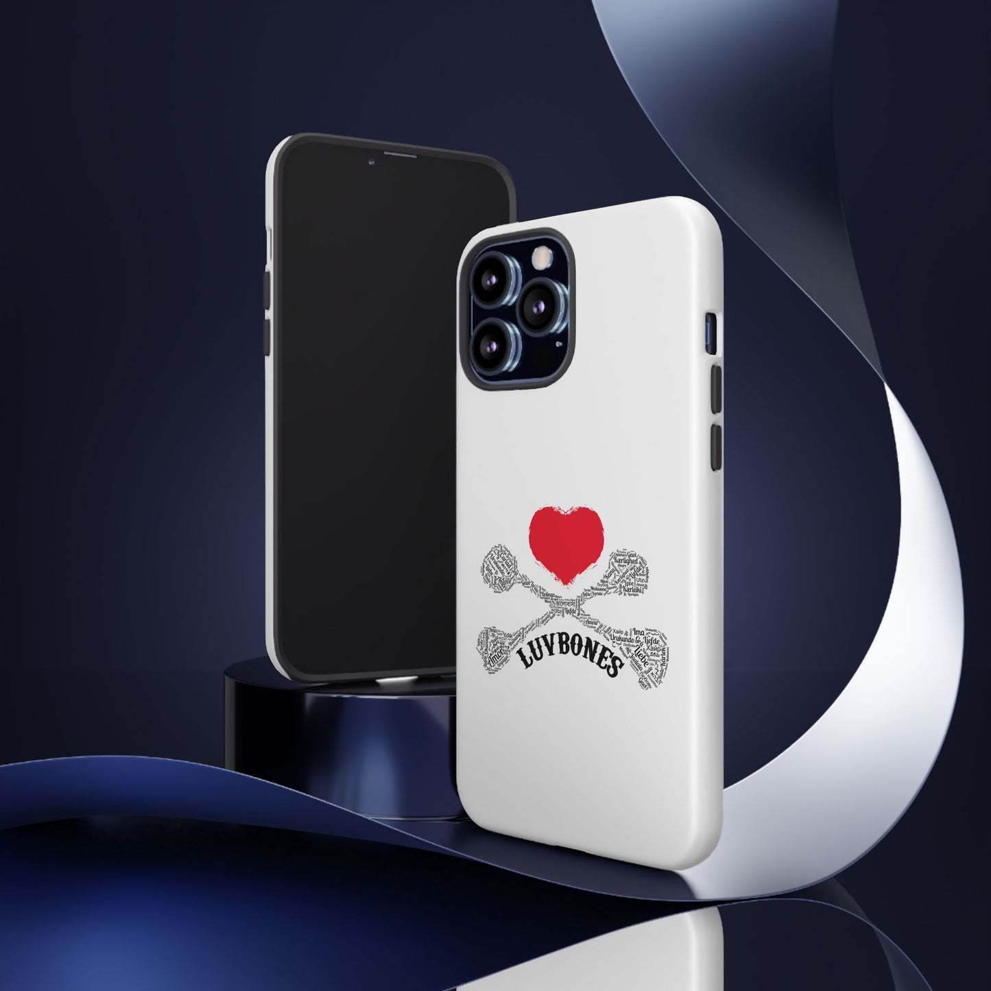 Luvbones - Hearts & Crossbones Phone Case, Tough Cases, Unique Smartphone Accessory, Gift for Him or Her