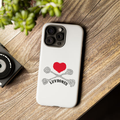 Luvbones - Hearts & Crossbones Phone Case, Tough Cases, Unique Smartphone Accessory, Gift for Him or Her