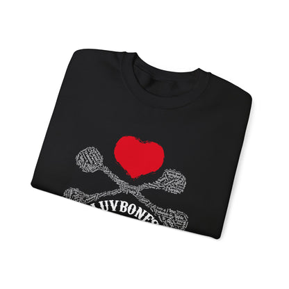 Luvbones - Hearts & Crossbones Sweatshirt, Cozy Unisex Crewneck, Valentine Gift, Edgy Sweatshirt for Him/Her, Casual Wear, Trendy Outfit