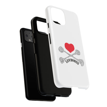 Luvbones - Hearts & Crossbones Phone Case, Tough Cases, Unique Smartphone Accessory, Gift for Him or Her