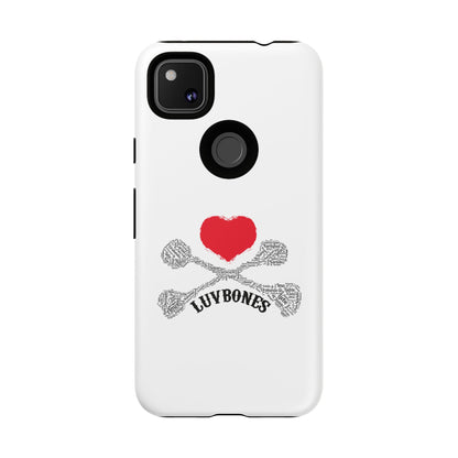 Luvbones - Hearts & Crossbones Phone Case, Tough Cases, Unique Smartphone Accessory, Gift for Him or Her