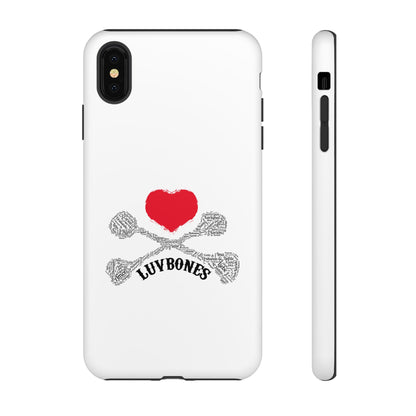 Luvbones - Hearts & Crossbones Phone Case, Tough Cases, Unique Smartphone Accessory, Gift for Him or Her