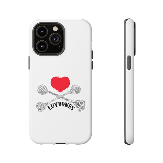 Luvbones - Hearts & Crossbones Phone Case, Tough Cases, Unique Smartphone Accessory, Gift for Him or Her