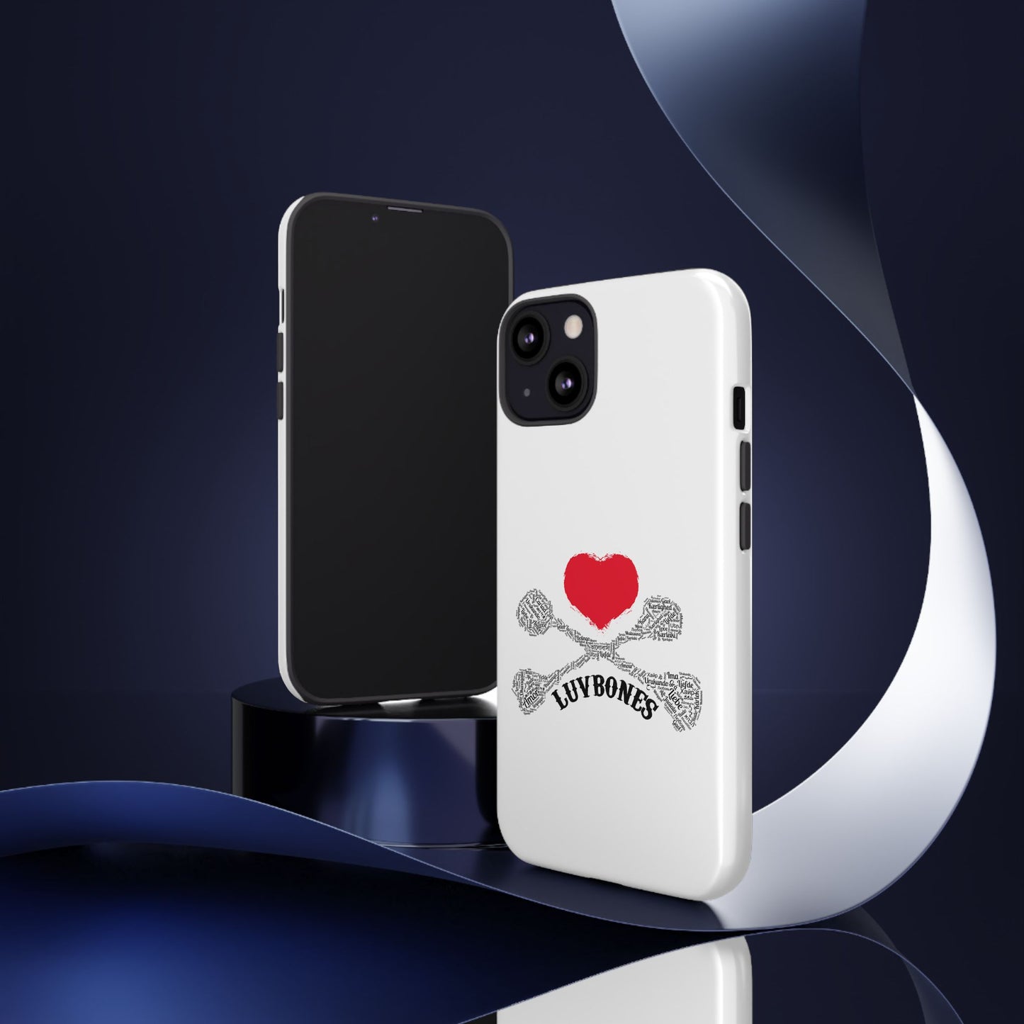 Luvbones - Hearts & Crossbones Phone Case, Tough Cases, Unique Smartphone Accessory, Gift for Him or Her