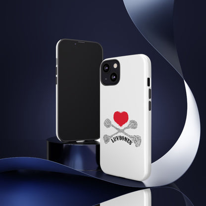 Luvbones - Hearts & Crossbones Phone Case, Tough Cases, Unique Smartphone Accessory, Gift for Him or Her