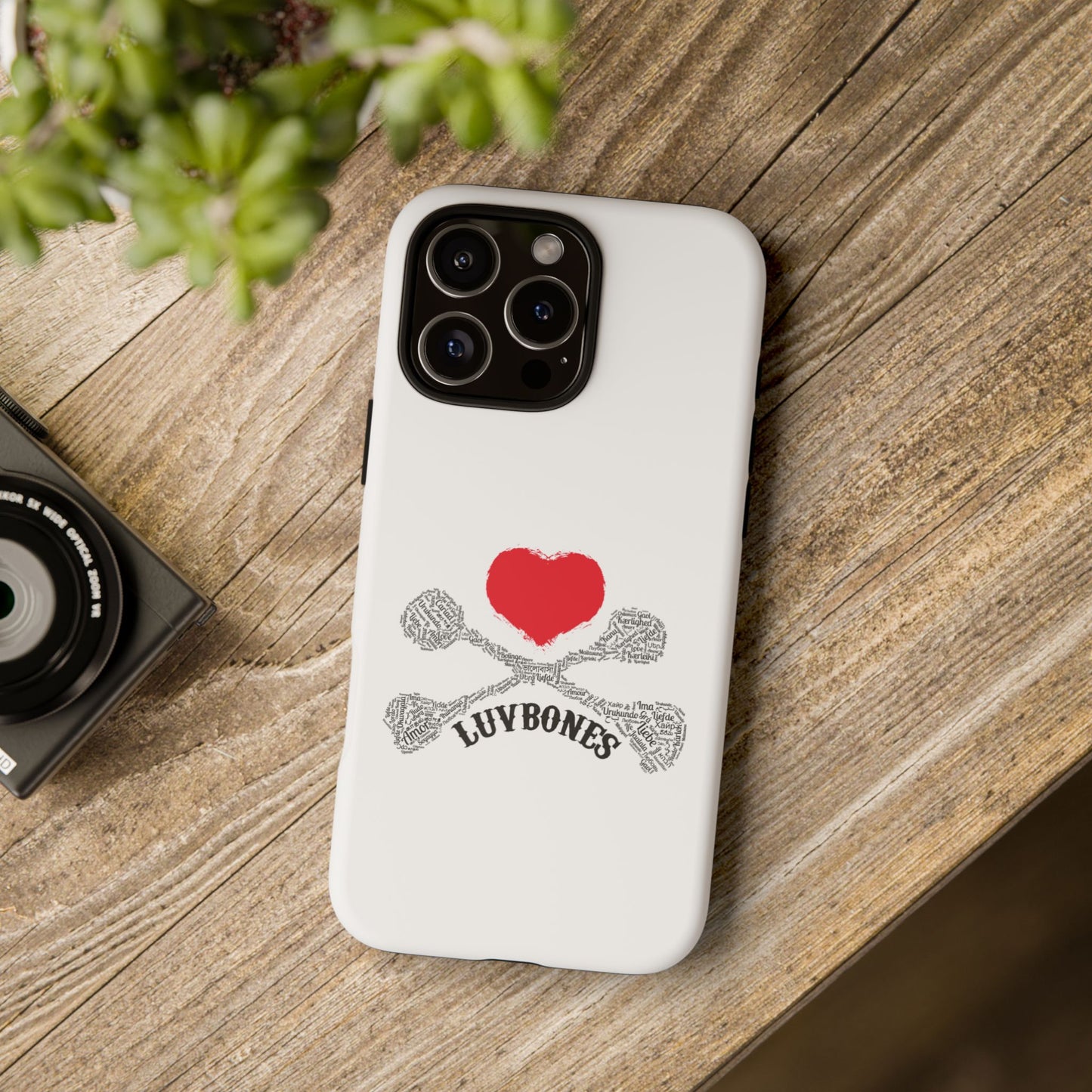 Luvbones - Hearts & Crossbones Phone Case, Tough Cases, Unique Smartphone Accessory, Gift for Him or Her