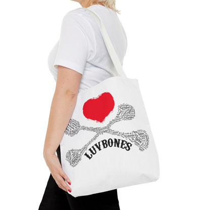 Luvbones - Hearts & Crossbones Tote Bag, Perfect for Everyday Use, Eco-Friendly Gift, Unique Design, Ideal for Holidays