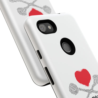 Luvbones - Hearts & Crossbones Phone Case, Tough Cases, Unique Smartphone Accessory, Gift for Him or Her
