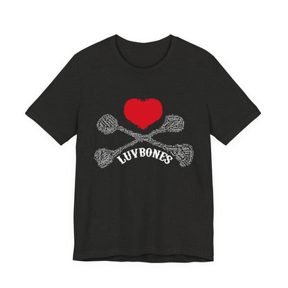 Luvbones - Hearts & Crossbones Unisex Tee, Graphic T-Shirt, Casual Wear, Music Lover Gift, Valentine's Day Shirt, Rock & Roll Style