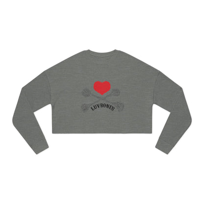 Luvbones - Hearts & Crossbones Cropped Sweatshirt Casual, Streetwear, Gift for Her, Trendy Apparel