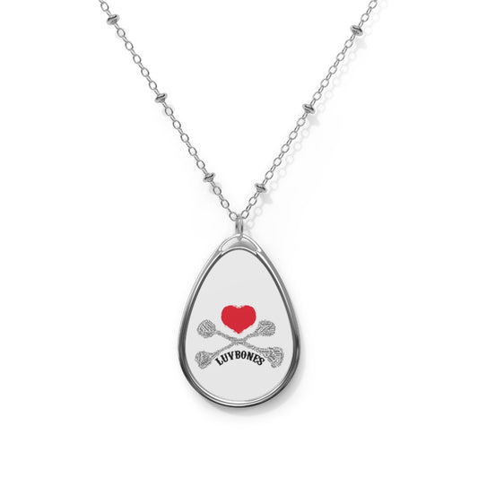 Luvbones - Hearts & Crossbones Necklace - Stylish Oval Pendant for Trendy Souls, Perfect Gift for Birthdays, Anniversaries