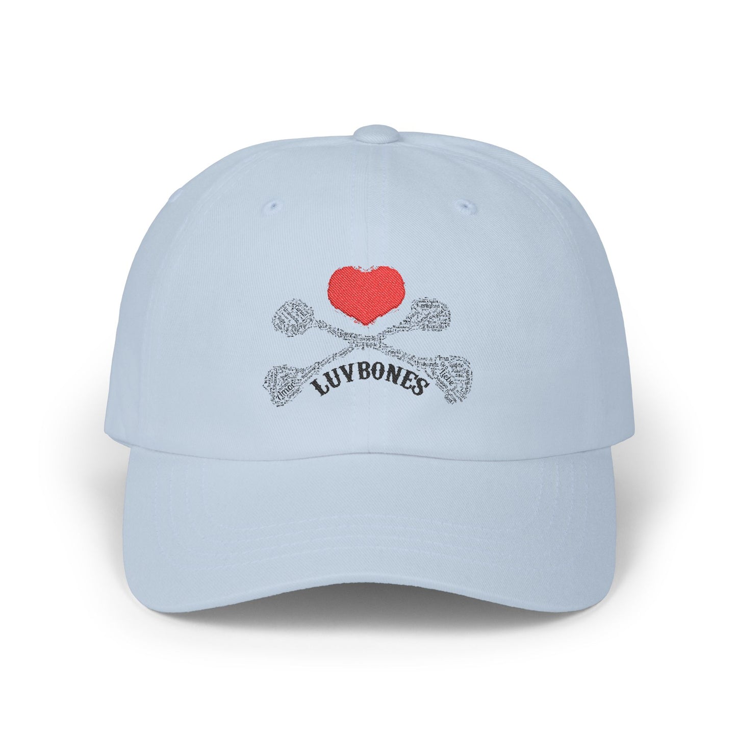 Luvbones - Hearts & Crossbones Dad Cap | Stylish Adjustable Hat, Perfect Gift for Dads, Casual Wear, Summer Outing, Birthday