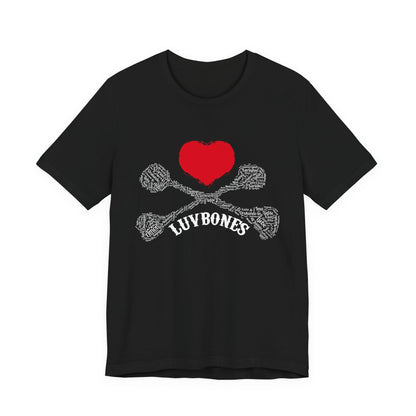 Luvbones - Hearts & Crossbones Unisex Tee, Graphic T-Shirt, Casual Wear, Music Lover Gift, Valentine's Day Shirt, Rock & Roll Style