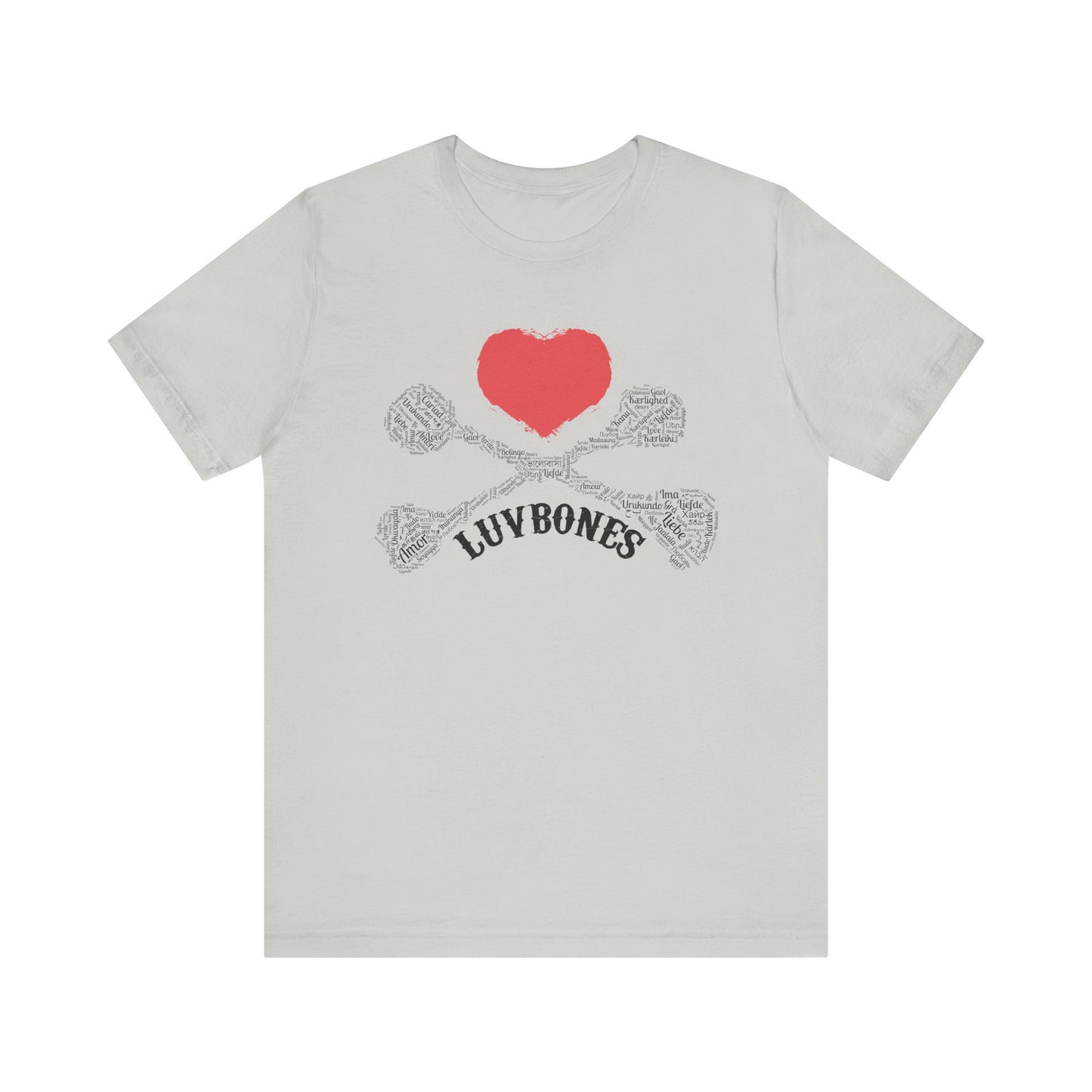 Luvbones - Hearts & Crossbones Unisex Tee, Graphic T-Shirt, Casual Wear, Music Lover Gift, Valentine's Day Shirt, Rock & Roll Style