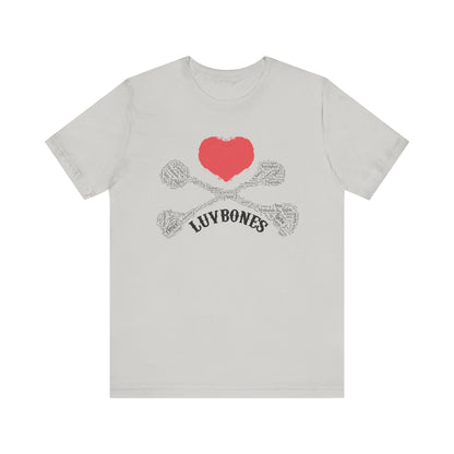 Luvbones - Hearts & Crossbones Unisex Tee, Graphic T-Shirt, Casual Wear, Music Lover Gift, Valentine's Day Shirt, Rock & Roll Style