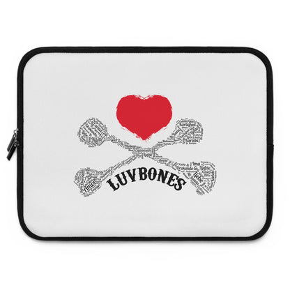 Luvbones - Hearts & Crossbones Stylish Laptop Sleeve, Perfect for Tech Lovers, Gifts for Graduations, Back to School, or Everyday Use