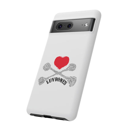 Luvbones - Hearts & Crossbones Phone Case, Tough Cases, Unique Smartphone Accessory, Gift for Him or Her