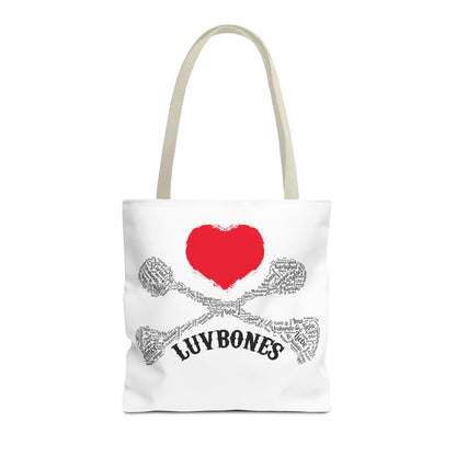 Luvbones - Hearts & Crossbones Tote Bag, Perfect for Everyday Use, Eco-Friendly Gift, Unique Design, Ideal for Holidays