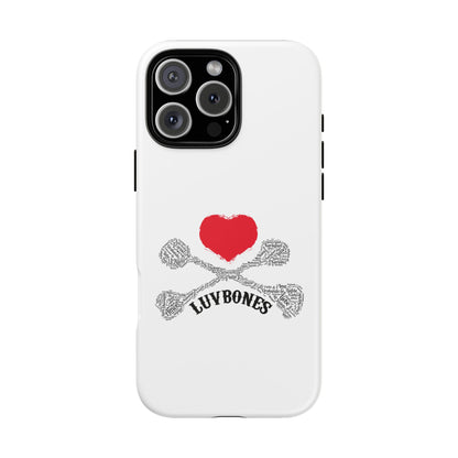 Luvbones - Hearts & Crossbones Phone Case, Tough Cases, Unique Smartphone Accessory, Gift for Him or Her