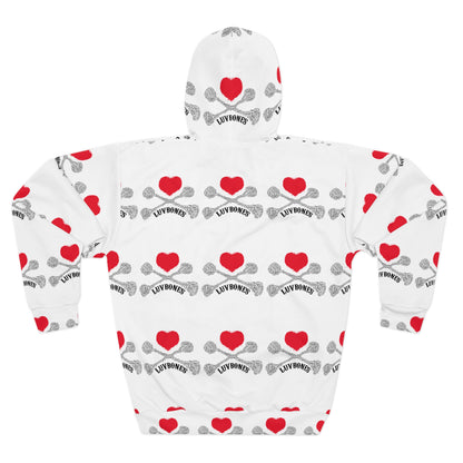 Luvbones - Hearts & Crossbones Unisex Pullover Hoodie, Valentine’s Gift, Cute Casual Wear, Stylish Hoodie, Everyday Comfort