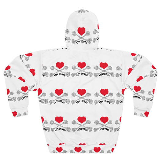 Luvbones - Hearts & Crossbones Unisex Pullover Hoodie, Valentine’s Gift, Cute Casual Wear, Stylish Hoodie, Everyday Comfort