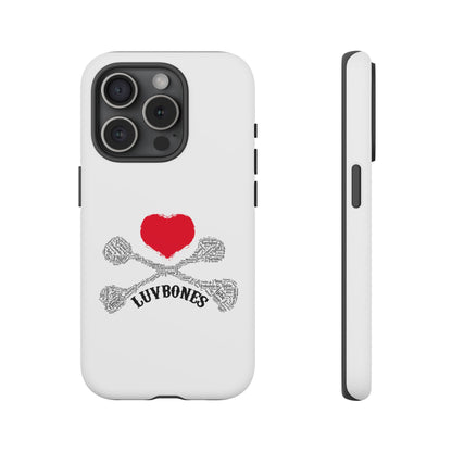 Luvbones - Hearts & Crossbones Phone Case, Tough Cases, Unique Smartphone Accessory, Gift for Him or Her