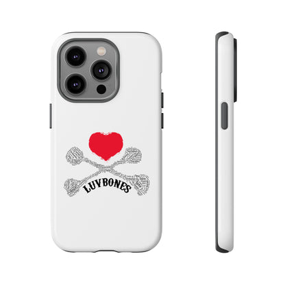 Luvbones - Hearts & Crossbones Phone Case, Tough Cases, Unique Smartphone Accessory, Gift for Him or Her
