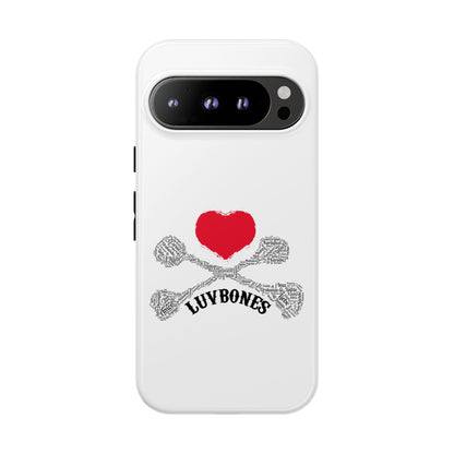 Luvbones - Hearts & Crossbones Phone Case, Tough Cases, Unique Smartphone Accessory, Gift for Him or Her