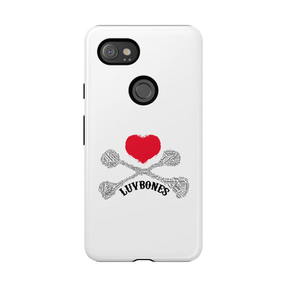 Luvbones - Hearts & Crossbones Phone Case, Tough Cases, Unique Smartphone Accessory, Gift for Him or Her