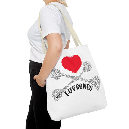 Luvbones - Hearts & Crossbones Tote Bag, Perfect for Everyday Use, Eco-Friendly Gift, Unique Design, Ideal for Holidays