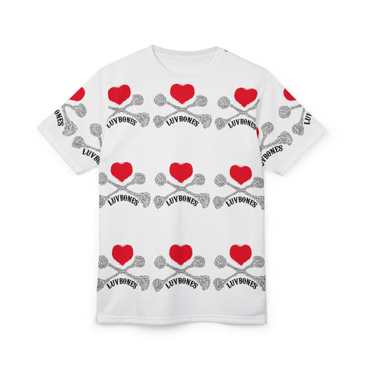 Luvbones - Hearts & Crossbones Unisex Tee, Cute Gift, Valentine's Day Apparel, Casual Wear