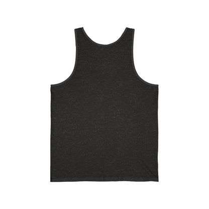 Heart & Skull Unisex Jersey Tank, Casual Summer Wear, Gift for Music Festivals, Trendy Beach Outfit, Valentines Day Apparel