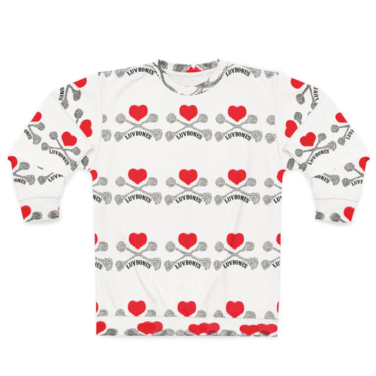 Luvbones - Hearts & Crossbones Unisex Sweatshirt, Trendy Streetwear, Gift for Him/Her, Comfortable Layering, Valentine's Day Apparel