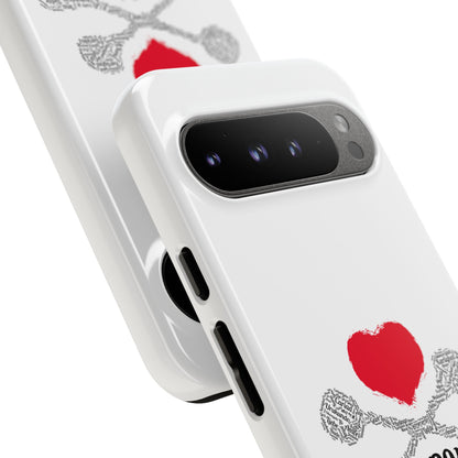 Luvbones - Hearts & Crossbones Phone Case, Tough Cases, Unique Smartphone Accessory, Gift for Him or Her