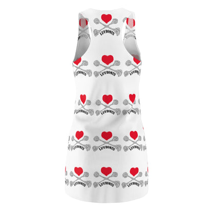Luvbones - Hearts & Crossbones Racerback Dress, Stylish Summer Dress, Casual Dress, Gift for Her, Women's AOP Fashion