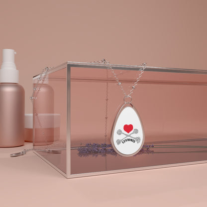 Luvbones - Hearts & Crossbones Necklace - Stylish Oval Pendant for Trendy Souls, Perfect Gift for Birthdays, Anniversaries