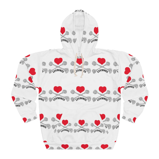 Luvbones - Hearts & Crossbones Unisex Pullover Hoodie, Valentine’s Gift, Cute Casual Wear, Stylish Hoodie, Everyday Comfort