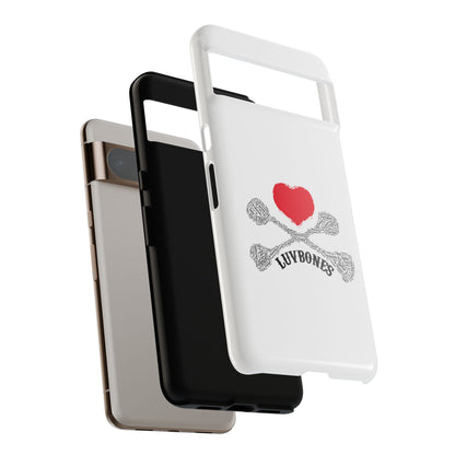 Luvbones - Hearts & Crossbones Phone Case, Tough Cases, Unique Smartphone Accessory, Gift for Him or Her