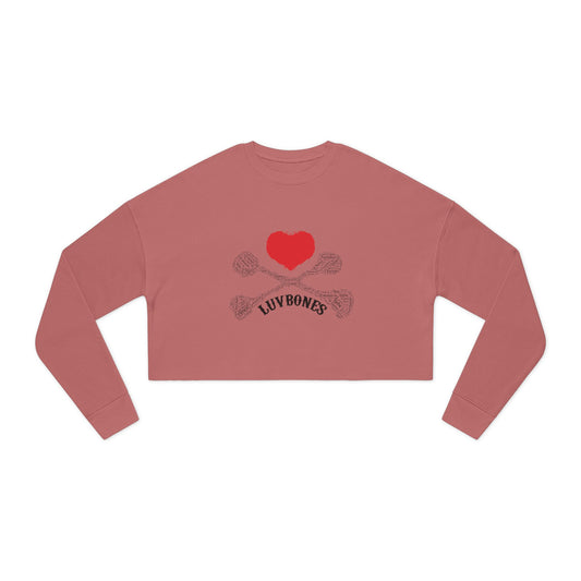 Luvbones - Hearts & Crossbones Cropped Sweatshirt Casual, Streetwear, Gift for Her, Trendy Apparel