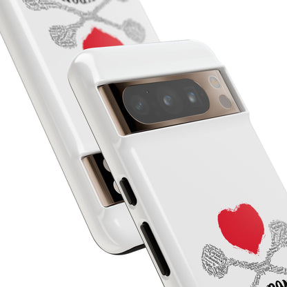 Luvbones - Hearts & Crossbones Phone Case, Tough Cases, Unique Smartphone Accessory, Gift for Him or Her