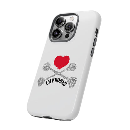 Luvbones - Hearts & Crossbones Phone Case, Tough Cases, Unique Smartphone Accessory, Gift for Him or Her