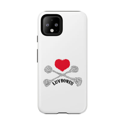 Luvbones - Hearts & Crossbones Phone Case, Tough Cases, Unique Smartphone Accessory, Gift for Him or Her