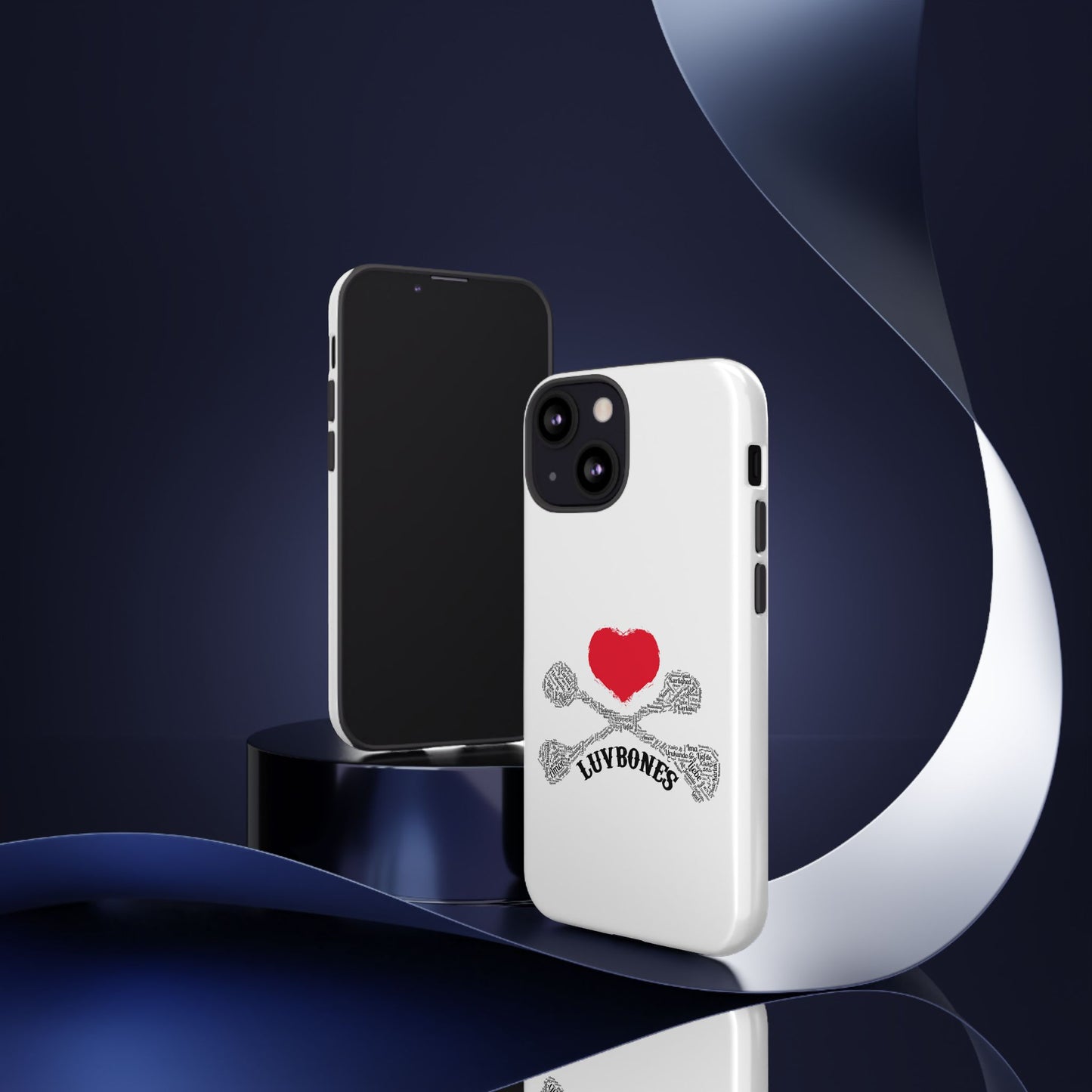 Luvbones - Hearts & Crossbones Phone Case, Tough Cases, Unique Smartphone Accessory, Gift for Him or Her
