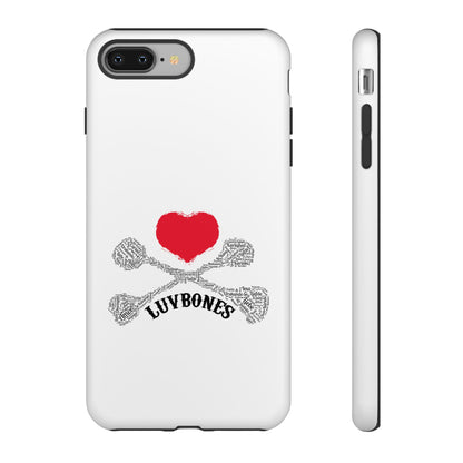 Luvbones - Hearts & Crossbones Phone Case, Tough Cases, Unique Smartphone Accessory, Gift for Him or Her