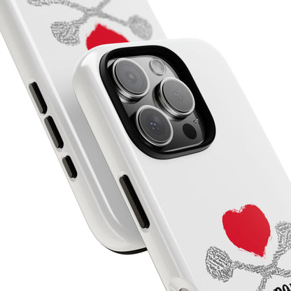 Luvbones - Hearts & Crossbones Phone Case, Tough Cases, Unique Smartphone Accessory, Gift for Him or Her