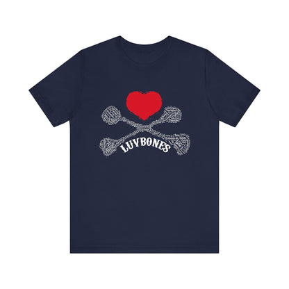 Luvbones - Hearts & Crossbones Unisex Tee, Graphic T-Shirt, Casual Wear, Music Lover Gift, Valentine's Day Shirt, Rock & Roll Style