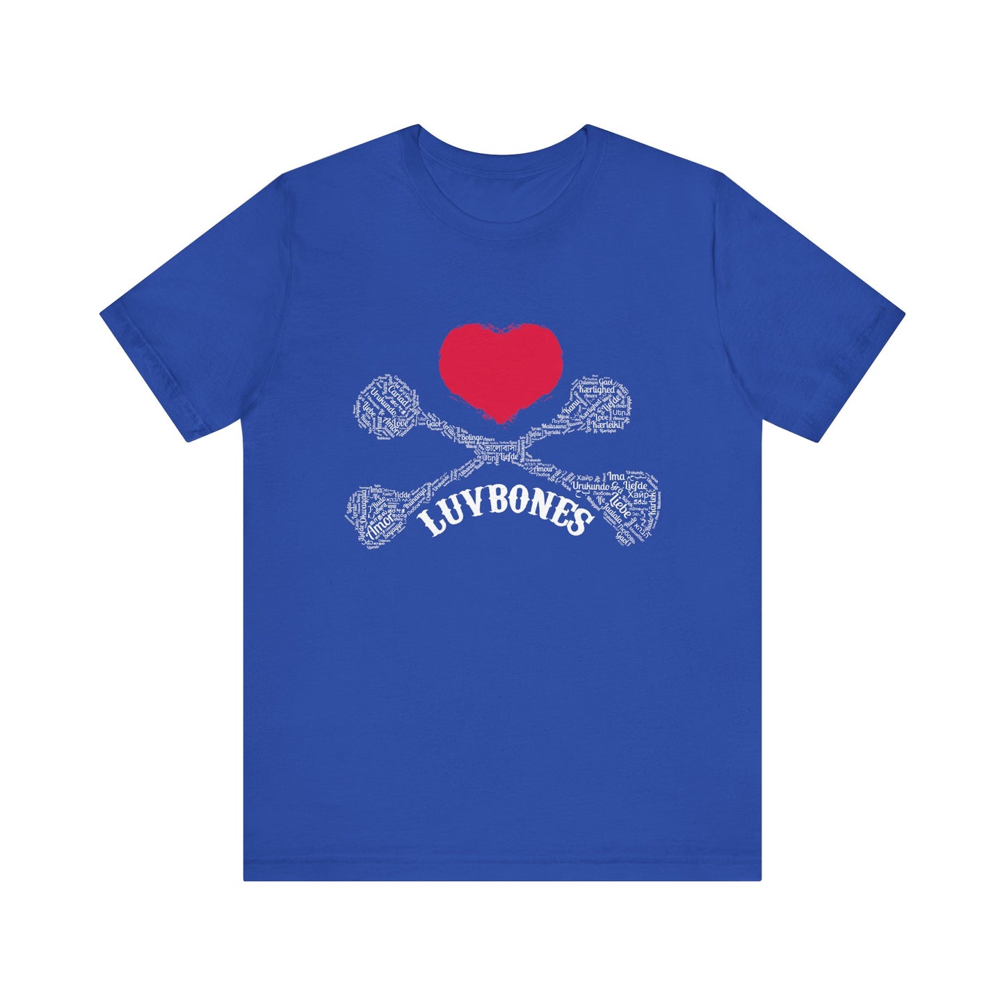 Luvbones - Hearts & Crossbones Unisex Tee, Graphic T-Shirt, Casual Wear, Music Lover Gift, Valentine's Day Shirt, Rock & Roll Style