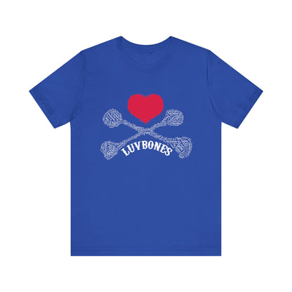 Luvbones - Hearts & Crossbones Unisex Tee, Graphic T-Shirt, Casual Wear, Music Lover Gift, Valentine's Day Shirt, Rock & Roll Style