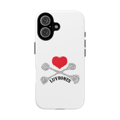 Luvbones - Hearts & Crossbones Phone Case, Tough Cases, Unique Smartphone Accessory, Gift for Him or Her