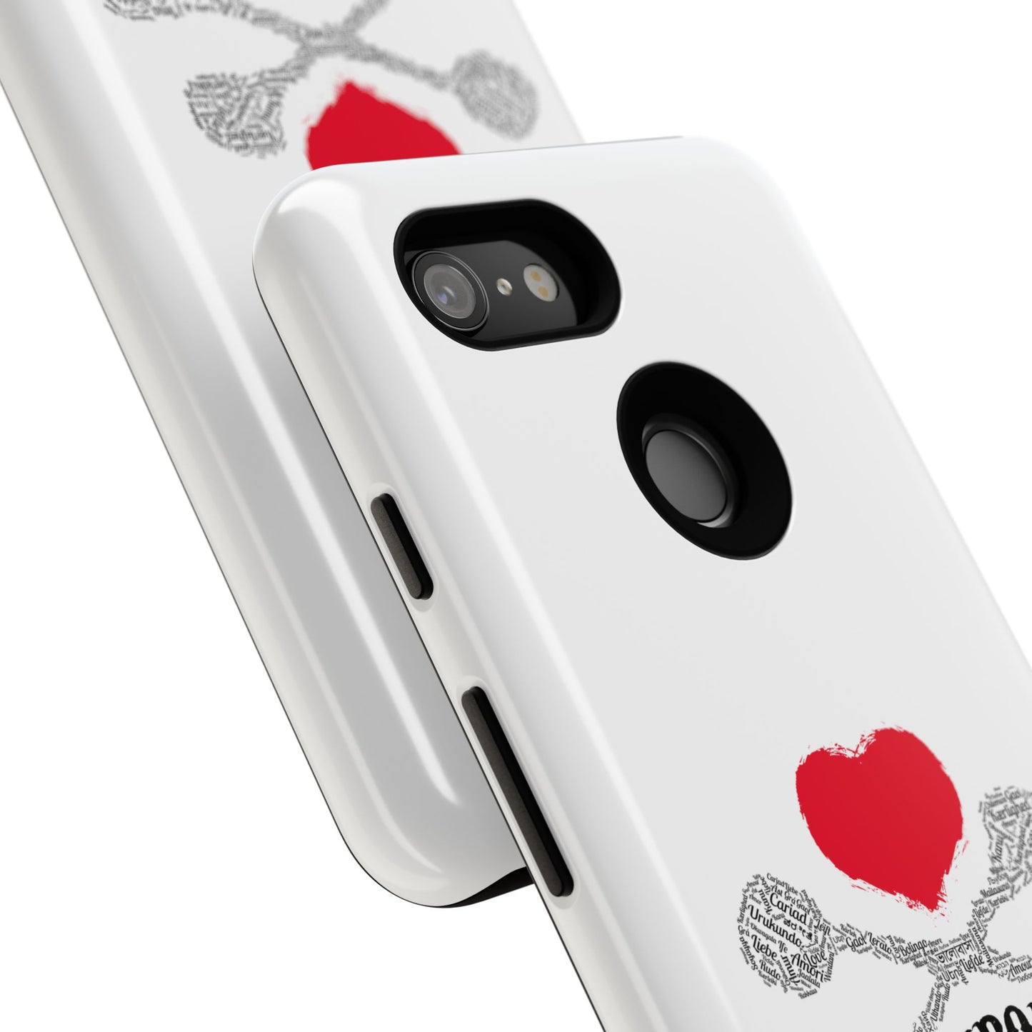 Luvbones - Hearts & Crossbones Phone Case, Tough Cases, Unique Smartphone Accessory, Gift for Him or Her